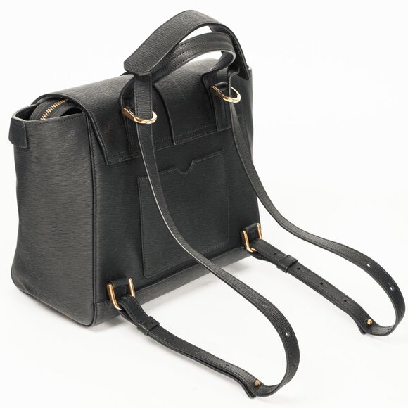 Senreve Midi Maestra Black Textured-Leather Backpack - Picture 8 of 16